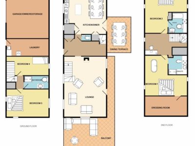 La Serenite Farmhouse-2d Floor Plans